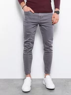 Spodnie męskie - Spodnie męskie jeansowe o kroju SLIM FIT - grafitowe V5 P1058 - miniaturka - grafika 1