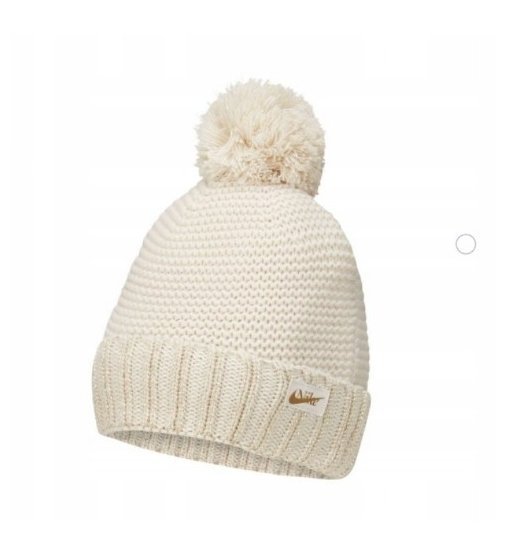 Czapka Beżowa Zimowa z Pomponem Nike DO8199-104 r. Uniwersalny Beanie