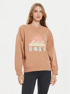 Roxy Bluza Line Up ERJFT04874 Beżowy Relaxed Fit - Bluzy damskie - miniaturka - grafika 1