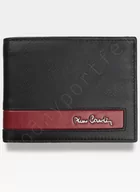 Portfele - Pierre Cardin, Portfel skórzany męski, Sahara, Tilak26 8806, czarny/czerwony, ochrona RFID - miniaturka - grafika 1