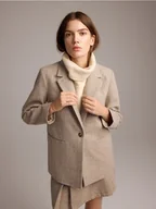 Marynarki i żakiety damskie - Reserved - Marynarka z wełną w jodełkę - wielobarwny - miniaturka - grafika 1