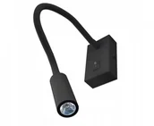 Lampy ścienne - LVT Kinkiet, lampka LED do czytania Leo 3W 4000K - czarna 1739 - miniaturka - grafika 1