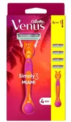 Maszynki do golenia i wkłady - Gillette Venus Simply3 Miami Vibes Hibrid, Maszynka do golenia + 4 wkłady - miniaturka - grafika 1
