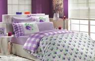Pościel - Pościel satyna bawełniana MIRABEL LILA - miniaturka - grafika 1