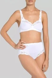 Figi damskie z miękkiej bawełny i lekkiej mikrofibry wysoki stan białe Romance Maxi Sloggi - Majtki damskie - miniaturka - grafika 1