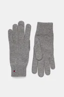 Rękawiczki - Tommy Hilfiger rękawiczki z domieszką kaszmiru kolor szary AW0AW16435 - miniaturka - grafika 1