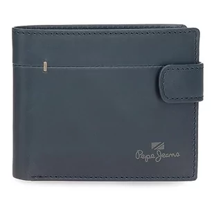 Pepe Jeans Staple Portfel Poziomy z zamknięciem kliknij Niebieski 11x8,5x1 cms Skóra, niebieski, Talla única, Portfolio poziome z zamknięciem kliknięcia - Portfele - miniaturka - grafika 1