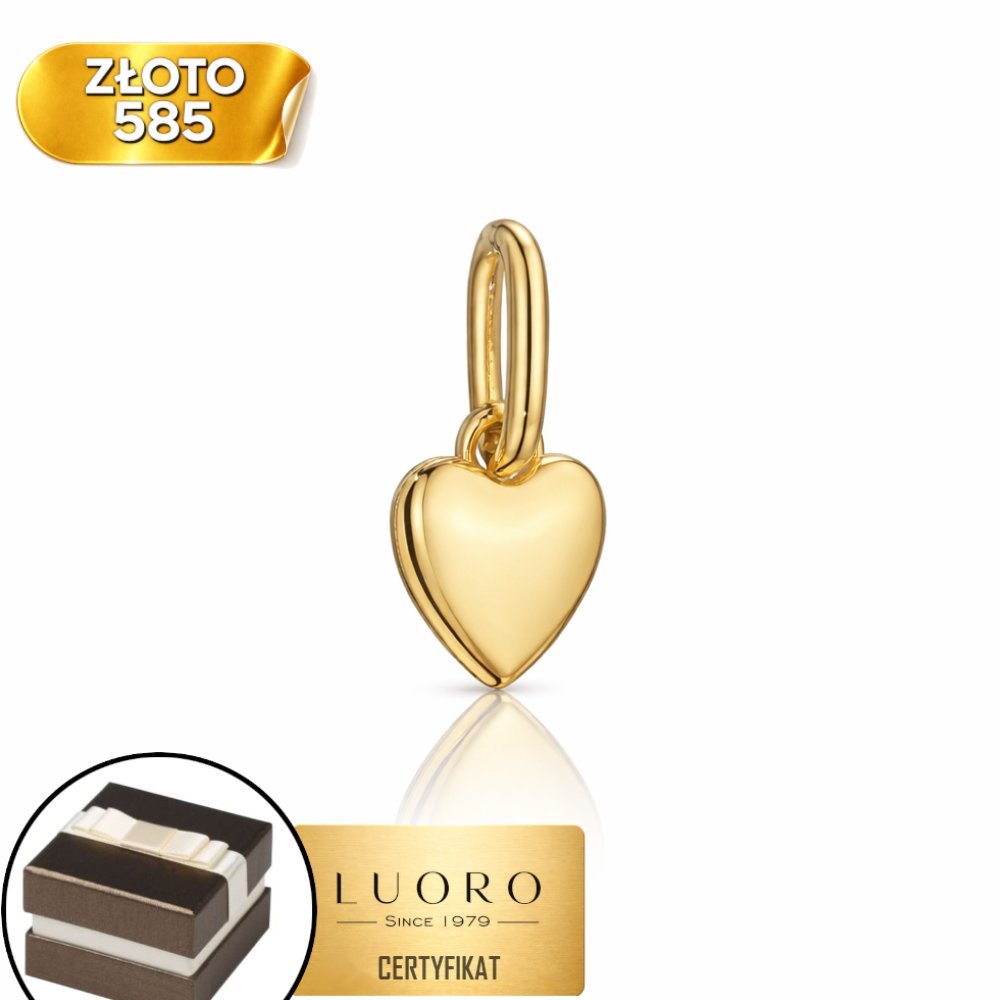 ZAWIESZKA ZŁOTA 585 14K SERCE WYPUKŁE 10 MM ŻÓŁTE ZŁOTO ELEGANCKA