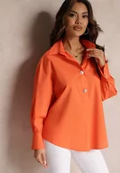 Koszule damskie - Pomarańczowa Koszula Bawełniana i Trapezowa Nene - miniaturka - grafika 1