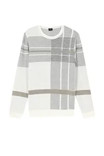 Koszulki męskie - DeFacto Męski sweter z dzianiny z długim rękawem, okrągły dekolt, slim fit dla mężczyzn, topy (Off White, XXL), Off White, XXL - grafika 1