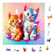 Puzzle - Puzzle Mruu&Pruu 25 x 25 cm KOTKI 150 elementów Układanka drewniana - miniaturka - grafika 1