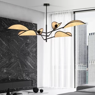 Emibig Vene lampa sufitowa 6-punktowa czarna/rattan 1160/6 1160/6 - Lampy sufitowe - miniaturka - grafika 4