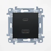 Gniazdka elektryczne - Ładowarka USB A+C Simon 10 - czarny mat - miniaturka - grafika 1