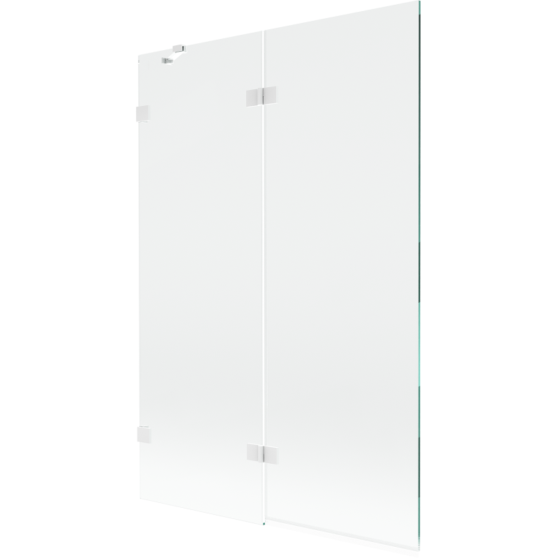 Mexen Lunar parawan nawannowy 2-skrzydłowy lewy 120 x 150 cm, transparent, biały - 897-120-100-20-00-L