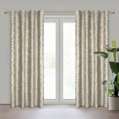 Zasłony - Zasłona gotowa na przelotkach Doris 140 x 250 cm ciemnobeżowy - miniaturka - grafika 1