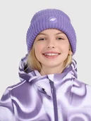 Czapki dla dzieci - 4F Czapka beanie odblaskowa dziewczęca - fioletowa Uniwersalny - miniaturka - grafika 1