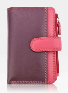 Visconti Portfel Damski Skórzany RAINBOW RB-97 Śliwka Multi - Portfele - miniaturka - grafika 1