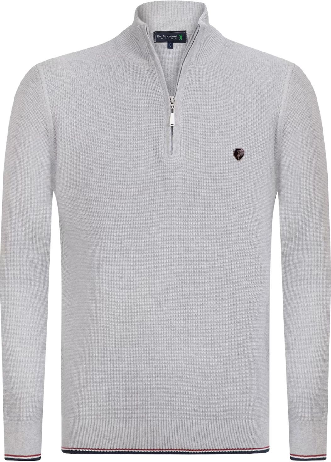 Sweter męski Sir Raymond Tailot Jerseys bawełniany ze stójką szary XXL