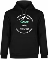 Bluzy męskie - BLUZA MĘSKA Z KAPTUREM KOCHAM GÓRY TURYSTA SZLAK ŚMIESZNA CZARNA R-L A7 - miniaturka - grafika 1