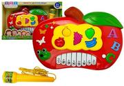 Instrumenty muzyczne dla dzieci - Lean Toys Pianinko elektroniczne Jabłko - połącz z telefonem - miniaturka - grafika 1