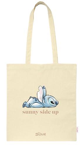 STITCH - Torba na zakupy, torba damska, torba na ramię, wygodna i wszechstronna, jakość i wytrzymałość, 38 x 42 cm, kolor naturalny beżowy, Beżowa, Estándar, Casual