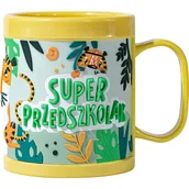 Kubki dla dzieci - Plastikowy kubek z napisem Super Przedszkolak - miniaturka - grafika 1