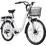 Rowery elektryczne - BOTTECCHIA Rower elektryczny BOTTECCHIA E-City Lady D18 26 cali damski Biały - miniaturka - grafika 1