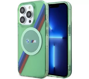 BMW BMHMP15LHDTN iPhone 15 Pro 6.1" zielony/green hardcase M Tricolor Stripes MagSafe - Etui i futerały do telefonów - miniaturka - grafika 1