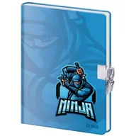 Szkolne artykuły papiernicze - Helma Pamiętnik z kłódką B6/60K gładki Ninja - miniaturka - grafika 1