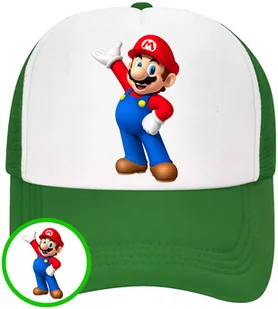 CZAPKA Z DASZKIEM SUPER MARIO BROS DLA DZIECI LATO ZIELONA BEJSBOLÓWKA - Czapki i chusty sportowe męskie - miniaturka - grafika 1