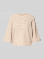 Swetry damskie - Sweter z dzianiny o kroju oversized z rękawem o dł. 3/4 model ‘SIMONI’ - miniaturka - grafika 1