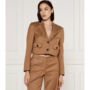 Pinko Wełniana marynarka VIVONA Cropped Fit - Marynarki i żakiety damskie Pinko Wełniana marynarka VIVONA Cropped Fit - Marynarki i żakiety damskie - miniaturka - grafika 1