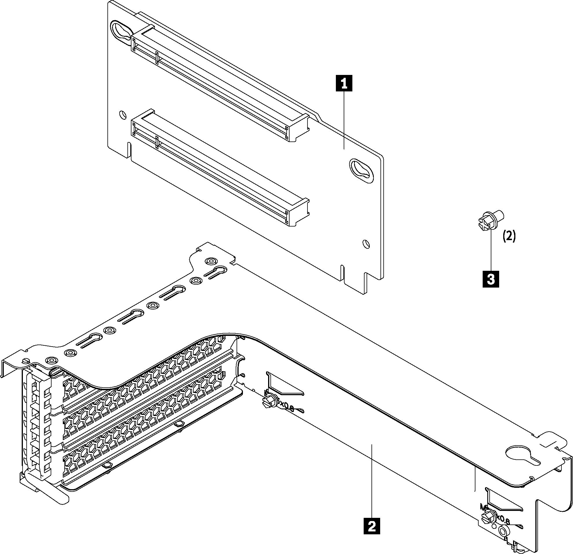 DCG TS x16/x8 PCIe Riser