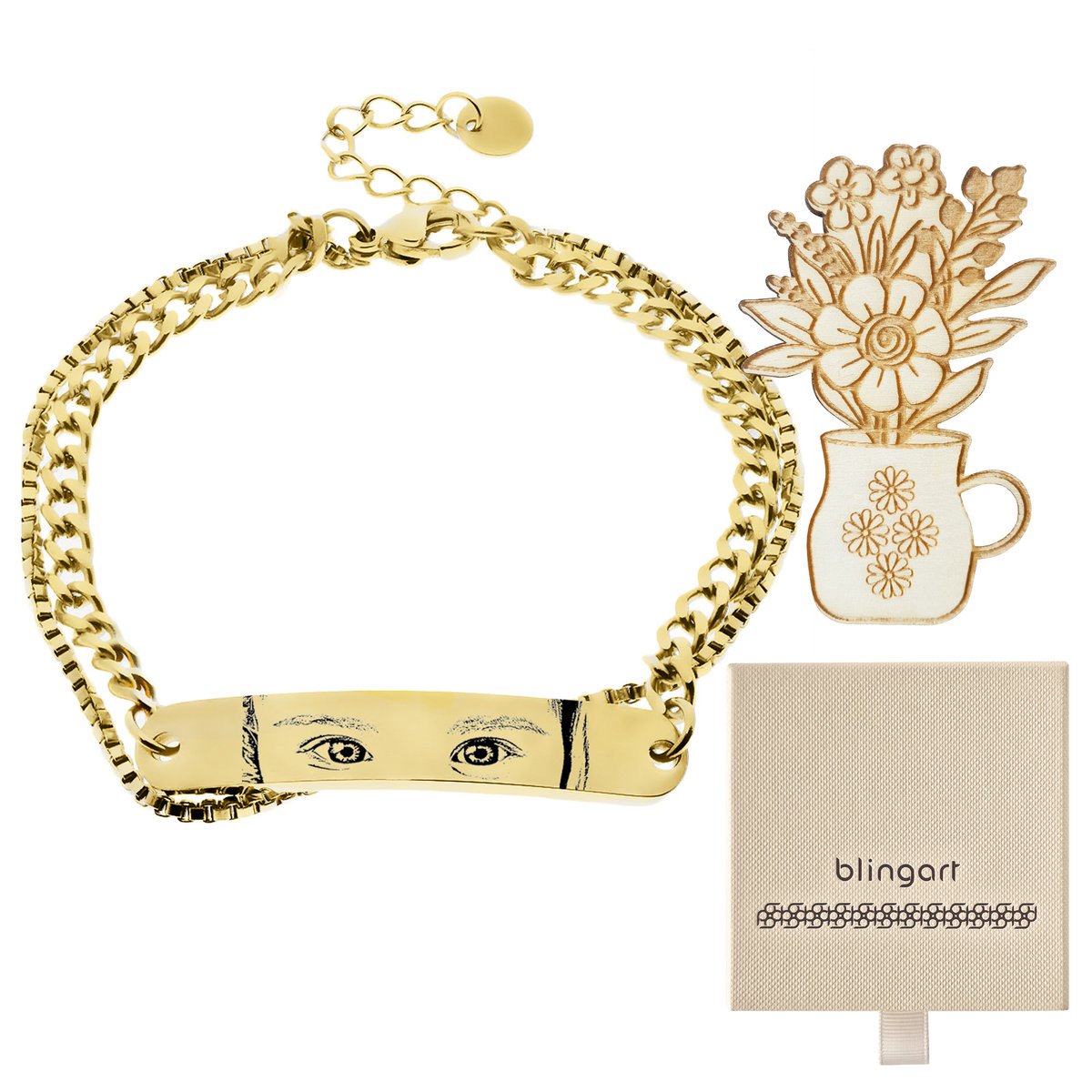 Bransoletka damska z GRAWEREM regulowana STAL 316L