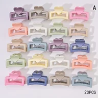 Ozdoby do włosów - TEMU 20szt./10szt. Pastelowe Spinki do Włosów dla Kobiet - Uroczy Prostokątny Design z Wyciętym Sercem, Średnie Plastikowe Akcesoria do Włosów z - miniaturka - grafika 1