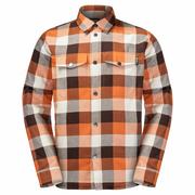 Koszule męskie - Męska koszula Jack Wolfskin FELSENWEG INS SHIRT M orange fall checks - S - miniaturka - grafika 1