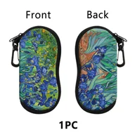 Inne - TEMU 1 Szt. DMLSKY Van Gogh Iris Flower Etui Na Okulary Akrylowe, Zamek Błyskawiczny Z Karabinkiem, Ochrona Przechowywania Do Czytania Okularów, - miniaturka - grafika 1
