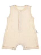 Kombinezony dla dzieci - Chłopięcy Rampers Muślin beżowy, Nicol,r.56 - miniaturka - grafika 1