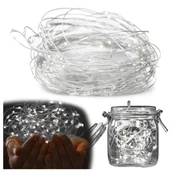 Oświetlenie świąteczne - Lampki Choinkowe Led Druciki Dekoracyjne Na Choinkę 10M 100Led Zimny Biały - miniaturka - grafika 1