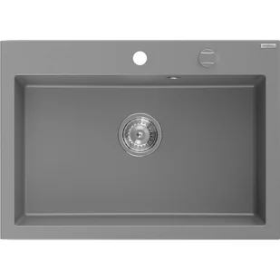 Mexen Elix zlewozmywak granitowy 1-komorowy 700 x 500 mm, szary, syfon chrom - 6526701005-71 - Zlewozmywaki - miniaturka - grafika 1