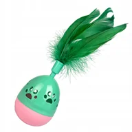 Zabawki dla kotów - Zabawka dla kota JAJKO WAŃKA WSTAŃKA piórka dzwoneczek - miniaturka - grafika 1