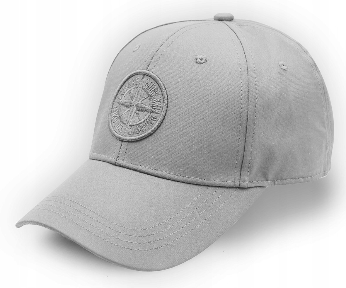 Czapka z daszkiem bejsbolówka KOMPAS bawełniana na lato SZARA Pako Jeans