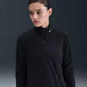 Bluzy sportowe damskie - Damska bluza do golfa z długim rękawem i zamkiem 1/2 Nike Therma-FIT Victory - Czerń - miniaturka - grafika 1