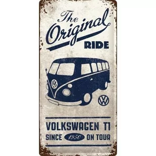 Art Nostalgic 27017 blaszana tabliczka Volkswagen Bulli The Original Ride, 25 x 50 cm 27017 - Dekoracje domu - miniaturka - grafika 1