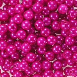 Koraliki perłowe 6mm (50szt) Fuksja - Półfabrykaty do biżuterii - miniaturka - grafika 1