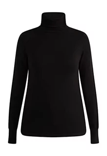 Swetry damskie - aleva Damski sweter z golfem z dzianiny 15624942-AL04, czarny, XS/S, czarny, XS-S - grafika 1