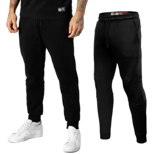 Spodnie dresowe Pit Bull 300 Interlock Dolphin '24 - Czarne XXL - Odzież taktyczna i umundurowanie - miniaturka - grafika 1