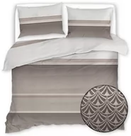 Pościel - Pościel Satynowa 160X200 Beżowa W Pasy 20527 - miniaturka - grafika 1