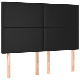 Lumarko Łóżko kontynentalne z materacem i LED czarna ekoskóra 140x200cm - Łóżka - miniaturka - grafika 8
