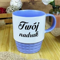 Kubki - Pastelowy jasnofioletowy kubek Diamond z Twoim nadrukiem - miniaturka - grafika 1